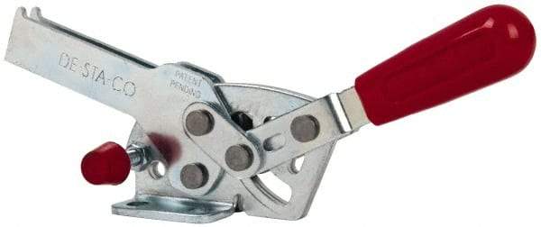 De-Sta-Co - 560 Lb Holding Capacity, Horizontal Handle, Manual Hold Down Toggle Clamp - 69° Handle Movement, 73° Bar Opening, U-Bar, Flanged Base, Electro-Plated Zinc, Carbon Steel - Industrial Tool & Supply