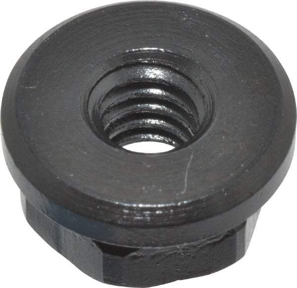 Gibraltar - 1/4-20, 5/8" Flange Diam, 5/16" High, 1/2" Across Flats, Flange Nut - Grade 12L14 Steel, Black Oxide Finish, 3/32" Flange Height, TCMAI - Industrial Tool & Supply