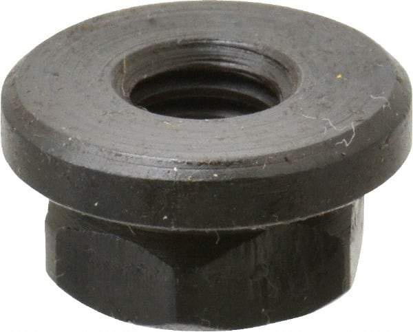 Gibraltar - 5/16-18, 3/4" Flange Diam, 3/8" High, 9/16" Across Flats, Flange Nut - Grade 12L14 Steel, Black Oxide Finish, 1/8" Flange Height, TCMAI - Industrial Tool & Supply