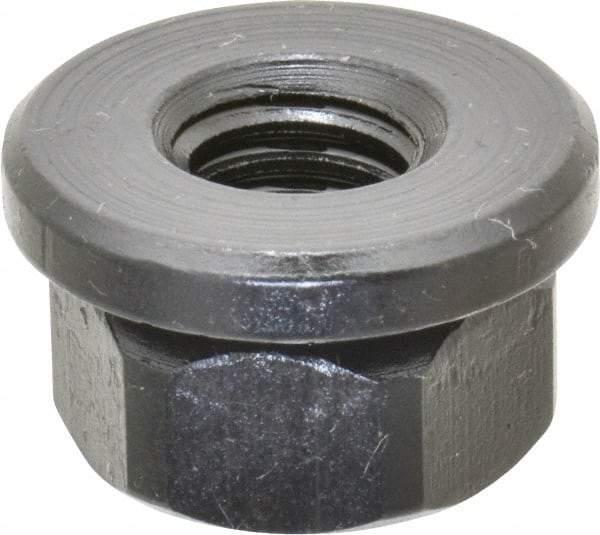 Gibraltar - 3/8-16, 7/8" Flange Diam, 1/2" High, 11/16" Across Flats, Flange Nut - Grade 12L14 Steel, Black Oxide Finish, 1/8" Flange Height, TCMAI - Industrial Tool & Supply