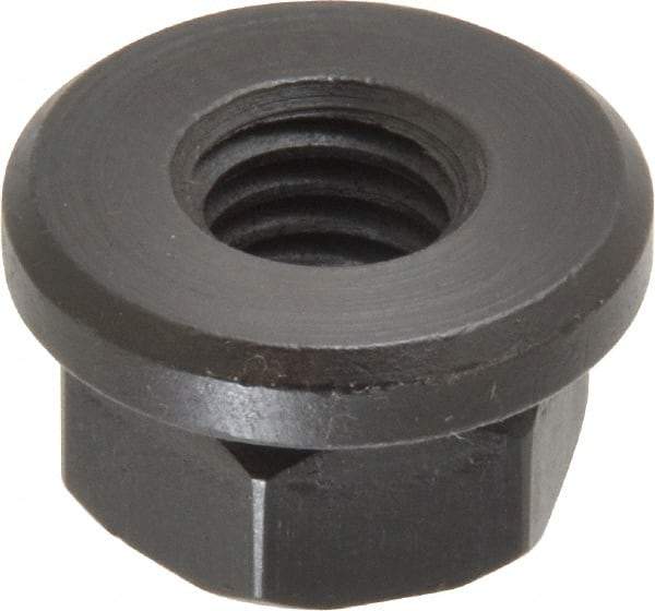 Gibraltar - 7/16-14, 1" Flange Diam, 9/16" High, 3/4" Across Flats, Flange Nut - Grade 12L14 Steel, Black Oxide Finish, 5/32" Flange Height, TCMAI - Industrial Tool & Supply