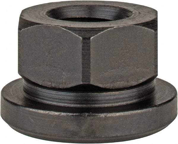 Gibraltar - 1/2-13, 1-1/8" Flange Diam, 11/16" High, 7/8" Across Flats, Flange Nut - Grade 12L14 Steel, Black Oxide Finish, 3/16" Flange Height, TCMAI - Industrial Tool & Supply