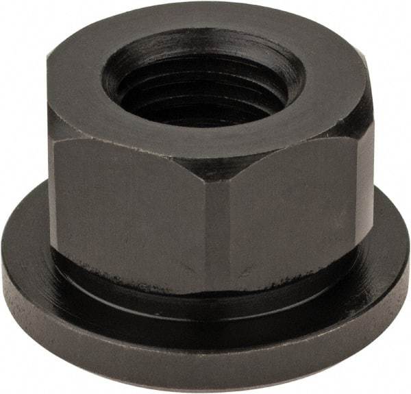 Gibraltar - 5/8-11, 1-3/8" Flange Diam, 13/16" High, 1-1/16" Across Flats, Flange Nut - Grade 12L14 Steel, Black Oxide Finish, 3/16" Flange Height, TCMAI - Industrial Tool & Supply