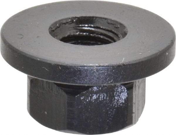 Gibraltar - M6x1.00, 16mm Flange Diam, 8mm High, 10mm Across Flats, Flange Nut - Grade 12L14 Steel, Black Oxide Finish, 2" Flange Height, TCMAI - Industrial Tool & Supply