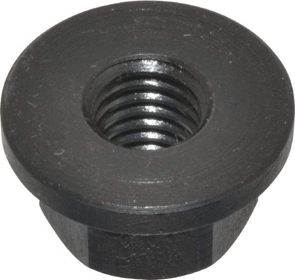 Gibraltar - M8x1.25, 19mm Flange Diam, 10mm High, 13mm Across Flats, Flange Nut - Grade 12L14 Steel, Black Oxide Finish, 2.5" Flange Height, TCMAI - Industrial Tool & Supply