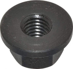 Gibraltar - M8x1.25, 19mm Flange Diam, 10mm High, 13mm Across Flats, Flange Nut - Grade 12L14 Steel, Black Oxide Finish, 2.5" Flange Height, TCMAI - Industrial Tool & Supply