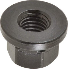 Gibraltar - M12x1.75, 27mm Flange Diam, 17mm High, 19mm Across Flats, Flange Nut - Grade 12L14 Steel, Black Oxide Finish, 4" Flange Height, TCMAI - Industrial Tool & Supply