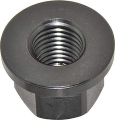 Gibraltar - M24x3.00, 49mm Flange Diam, 32mm High, 36mm Across Flats, Flange Nut - Grade 12L14 Steel, Black Oxide Finish, 7" Flange Height, TCMAI - Industrial Tool & Supply