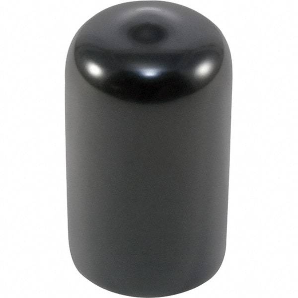 Caplugs - Round Head Cap - 0.62" OD, 1" Long, Vinyl, Black - Industrial Tool & Supply