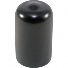 Caplugs - Round Head Cap - 0.62" OD, 1" Long, Vinyl, Black - Industrial Tool & Supply