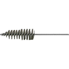 Brush Research Mfg. - 1-5/8" Diam Helical Stainless Steel Tube Brush - Single Spiral, 0.006" Filament Diam, 4-3/4" Brush Length, 10-1/2" OAL, 0.245" Diam Plastic Handle Shank - Industrial Tool & Supply
