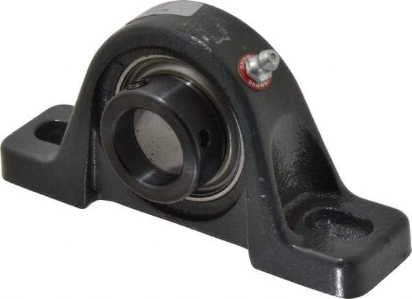 Browning - 1" ID, 5-1/2" OAL x 2-11/16" OAH Pillow Block - 1,651 Lb Static Cap, 2,801 Lb Dyn Cap, 4-1/8" Btw Mnt Hole Ctrs, 1-5/16" Base-to-Ctr Ht, Cast Iron - Industrial Tool & Supply