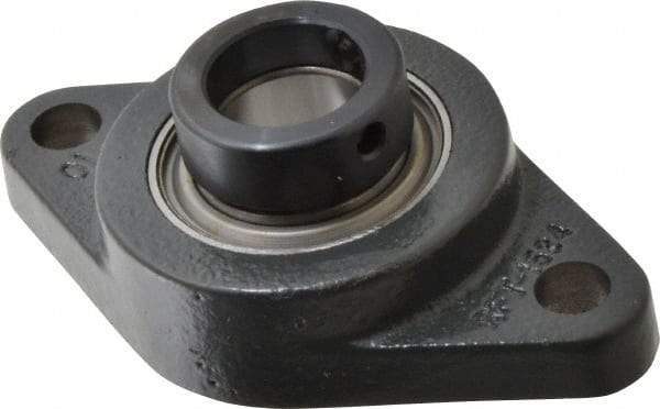 Browning - 1" ID, 4-7/8" OAL x 2-3/4" OAH 2-Bolt Flange - 1,651 Lb Static Cap, 2,801 Lb Dyn Cap, 3-57/64" Btw Mnt Hole Ctrs, Cast Iron - Industrial Tool & Supply