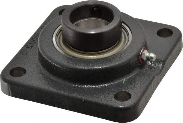 Browning - 1-1/4" ID, 4-1/4" OAL x 4-1/4" OAH 4-Bolt Flange - 2,567 Lb Static Cap, 4,381 Lb Dyn Cap, 3-1/4" Btw Mnt Hole Ctrs, Cast Iron - Industrial Tool & Supply
