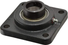 Browning - 1-1/4" ID, 4-1/4" OAL x 4-1/4" OAH 4-Bolt Flange - 2,567 Lb Static Cap, 4,381 Lb Dyn Cap, 3-1/4" Btw Mnt Hole Ctrs, Cast Iron - Industrial Tool & Supply