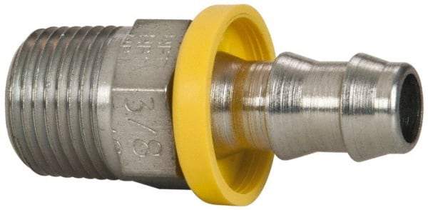 Parker - 3/8-18 NPTF Steel Hydraulic Hose Male NPTF Pipe Swivel - -6 Hose Size - Industrial Tool & Supply