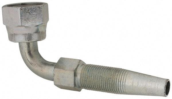 Parker - 11/16-16 SAE Steel Hydraulic Hose Female Seal-Lok Swivel 90° Elbow & Short Drop - 6,000 psi, -6 Hose Size, 3/8" Hose Diam - Industrial Tool & Supply