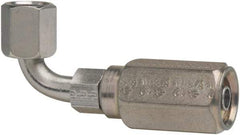 Parker - 9/16-18 Female JIC Steel Hydraulic Hose Female JIC Swivel & 90° Elbow & Short Drop - 5,000 psi, -6 Hose Size, 3/8" Hose Diam - Industrial Tool & Supply