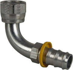 Parker - 1-1/16-12 Female JIC Steel Hydraulic Hose Female JIC Swivel & 90° Elbow & Short Drop - -12 Hose Size, 3/4" Hose Diam, Series 82 - Industrial Tool & Supply