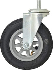 Shepherd - 6" Diam x 1-1/4" Wide, Phenolic Swivel Caster - 150 Lb Capacity, Threaded Stem Mount, Ball Bearing - Industrial Tool & Supply