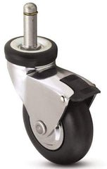 Shepherd - 3" Diam x 15/16" Wide x 3-7/8" OAH Stem Mount Swivel Caster with Brake - Neoprene, 110 Lb Capacity, Precision Ball Bearing, 3/8 x 1" Friction Stem - Industrial Tool & Supply