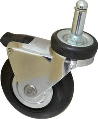 Shepherd - 3" Diam x 15/16" Wide x 3-7/8" OAH Stem Mount Swivel Caster with Brake - Neoprene, 110 Lb Capacity, Precision Ball Bearing, 7/16 x 1-7/16" Friction Stem - Industrial Tool & Supply