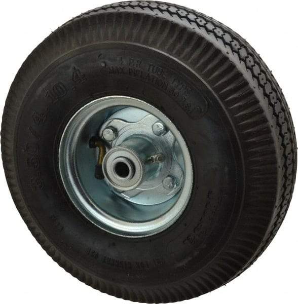 Albion - 10 Inch Diameter x 4-1/8 Inch Wide, Pneumatic Caster Wheel - 350 Lb. Capacity, 3-1/2 Inch Hub Length, 1/2 Inch Axle Diameter, Ball Bearing - Industrial Tool & Supply