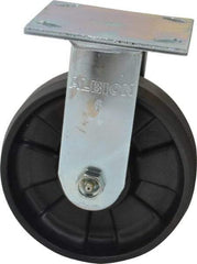 Albion - 6" Diam x 2" Wide x 7-1/2" OAH Top Plate Mount Rigid Caster - Glass Filled Nylon, 1,200 Lb Capacity, Roller Bearing, 4 x 4-1/2" Plate - Industrial Tool & Supply