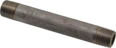 Merit Brass - Schedule 80, 1/2" Pipe x 5-1/2" Long, Grade 304/304L Stainless Steel Pipe Nipple - Seamless & Threaded - Industrial Tool & Supply