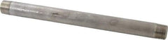Merit Brass - Schedule 80, 3/4" Pipe x 12" Long, Grade 316/316L Stainless Steel Pipe Nipple - Seamless & Threaded - Industrial Tool & Supply