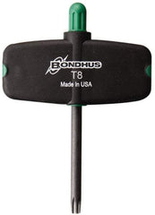 Bondhus - T8 Torx Plus Key - Wing Handle, Protanium High Torque Steel, 2" Length Under Head - Industrial Tool & Supply