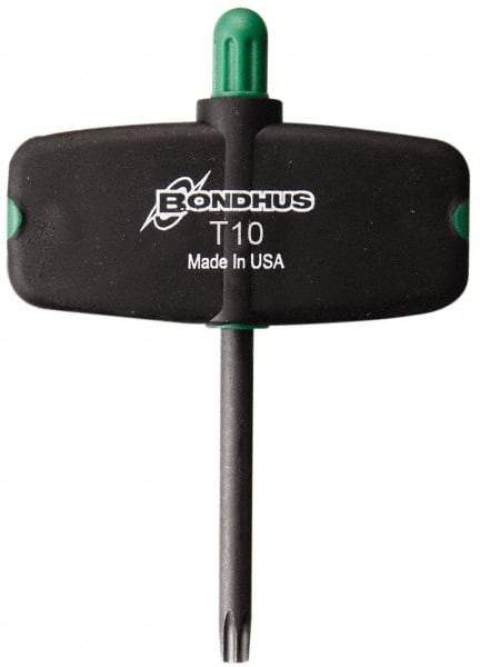 Bondhus - T10 Torx Plus Key - Wing Handle, Protanium High Torque Steel, 2" Length Under Head - Industrial Tool & Supply