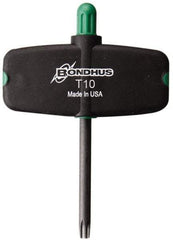 Bondhus - T10 Torx Plus Key - Wing Handle, Protanium High Torque Steel, 2" Length Under Head - Industrial Tool & Supply