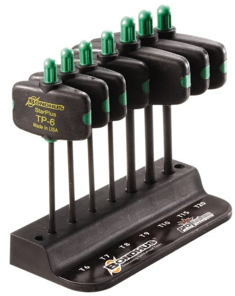 Bondhus - 7 Piece T6 to T20 Protanium High Torque Steel Wing Handle Torx Key Set - Industrial Tool & Supply