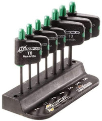 Bondhus - 7 Piece T6 to T20 Protanium High Torque Steel Flag-Style Torx Key Set - 1-1/2" Length Under Head, 3" OAL, T6, T7, T8, T9, T10, T15, T20 - Industrial Tool & Supply