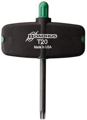 Bondhus - T20 Standard Torx Key - Wing Handle, Protanium High Torque Steel, 1-1/2" Length Under Head - Industrial Tool & Supply