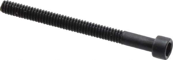 Made in USA - #2-56 UNC Hex Socket Drive, Socket Cap Screw - Alloy Steel, Black Oxide Finish, Partially Threaded, 1" Length Under Head - Industrial Tool & Supply