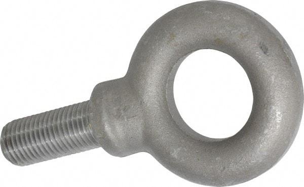 Gibraltar - 15,000 Lb Capacity, Steel, 1-1/4 - 7 Thread, Fixed Lifting Eye Bolt - Fully Threaded, 3" Shank, 3" Thread Length, Shoulder - Industrial Tool & Supply