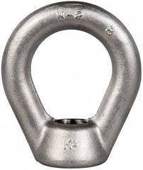 Gibraltar - 5,000 Lb Capacity, 3/4-10 Thread, Stainless Steel Lifting Eye Nut - Grade 304, 3" High, 1-1/2" Inside & 2-1/2" Outside Eye Diam, 1-3/8" Bell/Base Width - Industrial Tool & Supply