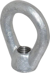 Gibraltar - 2,700 Lb Capacity, 1/2-13 Thread, Galvanized Finsih, Carbon Steel Heavy Duty Lifting Eye Nut - Grade C-1030, 2-1/2" High, 1-1/4" Inside & 2" Outside Eye Diam, 7/8" Bell/Base Width - Industrial Tool & Supply