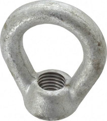 Gibraltar - 5,000 Lb Capacity, 3/4-10 Thread, Galvanized Finsih, Carbon Steel Heavy Duty Lifting Eye Nut - Grade C-1030, 3" High, 1-1/2" Inside & 2-1/2" Outside Eye Diam, 1-3/8" Bell/Base Width - Industrial Tool & Supply