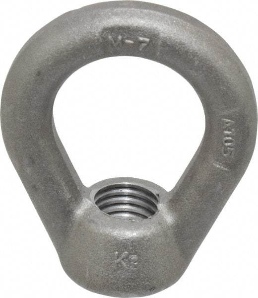 Gibraltar - 5,000 Lb Capacity, 3/4-10 Thread, Self Colored, Carbon Steel Heavy Duty Lifting Eye Nut - Grade C-1030, 3" High, 1-1/2" Inside & 2-1/2" Outside Eye Diam, 1-3/8" Bell/Base Width - Industrial Tool & Supply