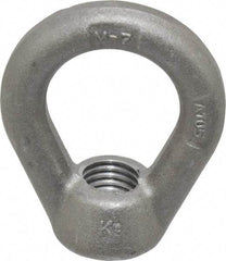 Gibraltar - 5,000 Lb Capacity, 3/4-10 Thread, Self Colored, Carbon Steel Heavy Duty Lifting Eye Nut - Grade C-1030, 3" High, 1-1/2" Inside & 2-1/2" Outside Eye Diam, 1-3/8" Bell/Base Width - Industrial Tool & Supply