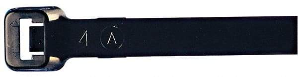 Made in USA - 48-9/16" Long Black Nylon Standard Cable Tie - 175 Lb Tensile Strength, 2.29mm Thick, 4" Max Bundle Diam - Industrial Tool & Supply