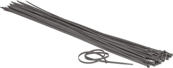 Made in USA - 48-9/16" Long Gray Nylon Standard Cable Tie - 175 Lb Tensile Strength, 2.29mm Thick, 4" Max Bundle Diam - Industrial Tool & Supply