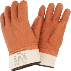Ansell - Size XL (10) PVC Coated Jersey Cold Protection Work Gloves - For General Purpose, Fully Coated, Safety Cuff, Full Fingered, Orange, Paired - Industrial Tool & Supply