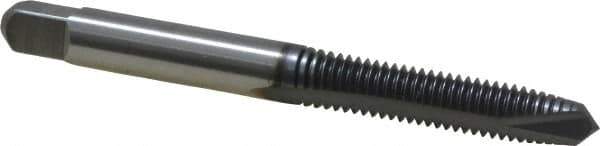 Kennametal - M6x1.00 Metric Coarse, 2 Flute, TiCN Finish, High Speed Steel Spiral Point Tap - Plug Chamfer, Right Hand Thread, 2-1/2" OAL, 1" Thread Length, 0.255" Shank Diam, 6H Class of Fit, Series 5351TC - Exact Industrial Supply