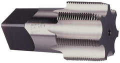 Interstate - 2 - 11-1/2 NPTF Thread, 7 Flute Standard Pipe Tap - 4-1/2" OAL, 1-3/4" Thread Length, 1-7/8" Shank Diam, Bright Finish, High Speed Steel - Exact Industrial Supply