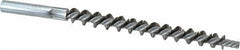 Schaefer Brush - 4" Brush Length, 3/8" Diam, Double Stem, Single Spiral Tube Brush - 6-1/4" Long, Stainless Steel, 12-24 Female Connection - Industrial Tool & Supply