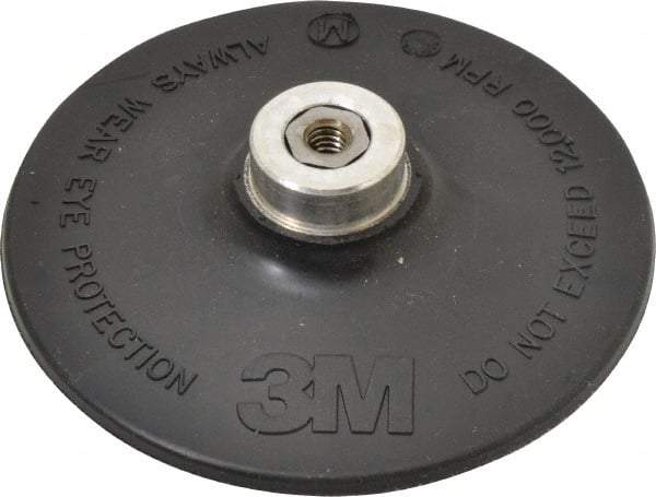 3M - 4" Diam Quick-Change Type R Disc Backing Pad - Medium Density, 12,000 RPM, Roloc TR Compatible - Industrial Tool & Supply